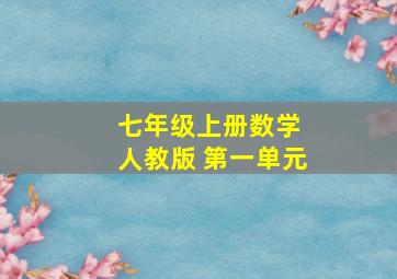 七年级上册数学 人教版 第一单元